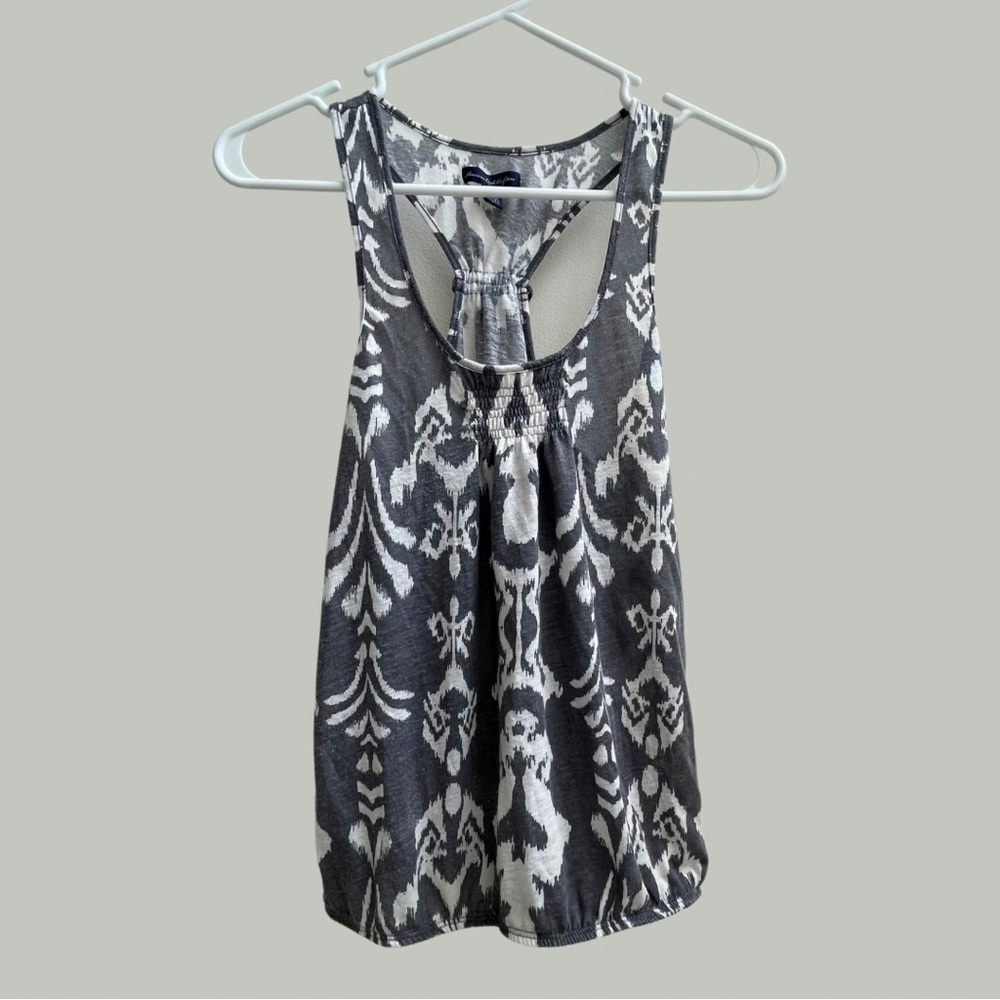 🌈American Eagle Outfitters Women’s Gray & White Bohemian Tank Top Size XS